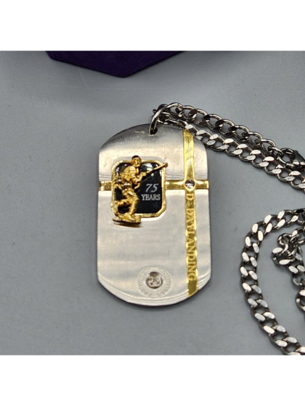Bradford Exchange D-Day 75 Years Dog Tag Ring Bracelet Lest We Forget Set - Picture 2 of 15